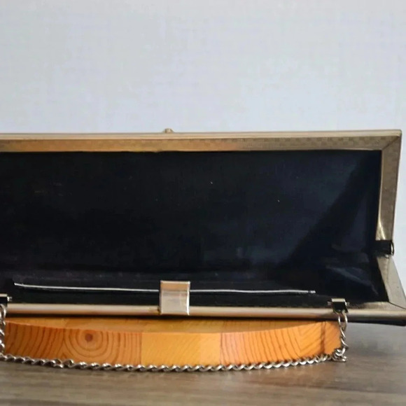 Vtg  Patent Leather Black Clutch - Picture 3 of 9